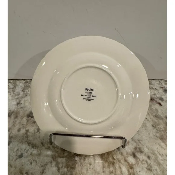 Spode Billingsley Rose Bread Plate 6 inch Scalloped Lace Rim 2/9867 - Picture 4 of 5